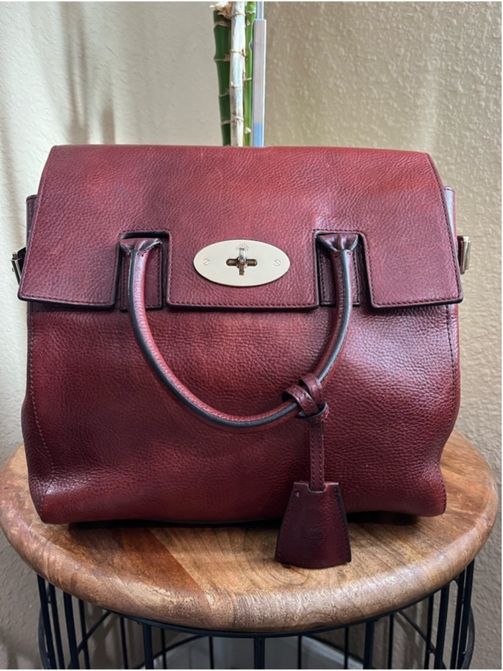 MULBERRY CARA DELEVINGNE OXBLOOD LEATHER CONVERTIBLE BACKPACK SATCHEL